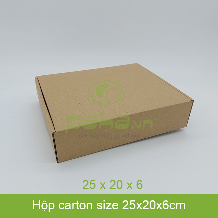 Hộp carton nắp gài 25x20x6