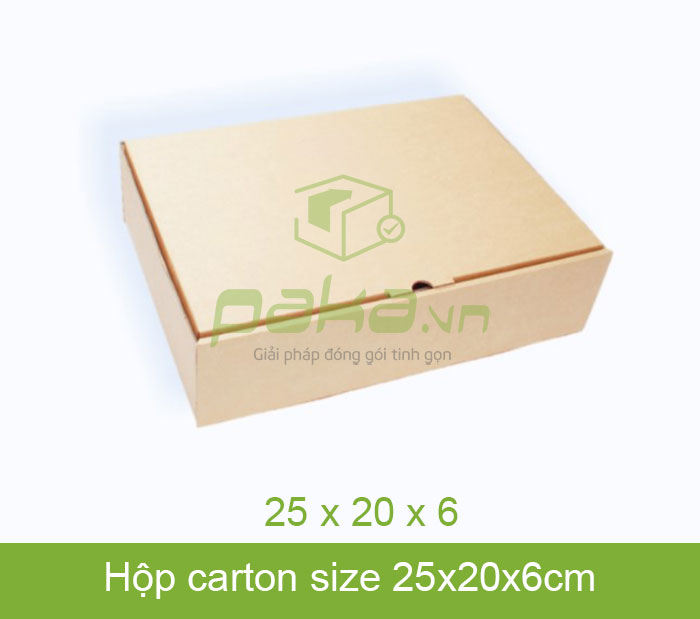 Hộp carton nắp gài 25x20x6