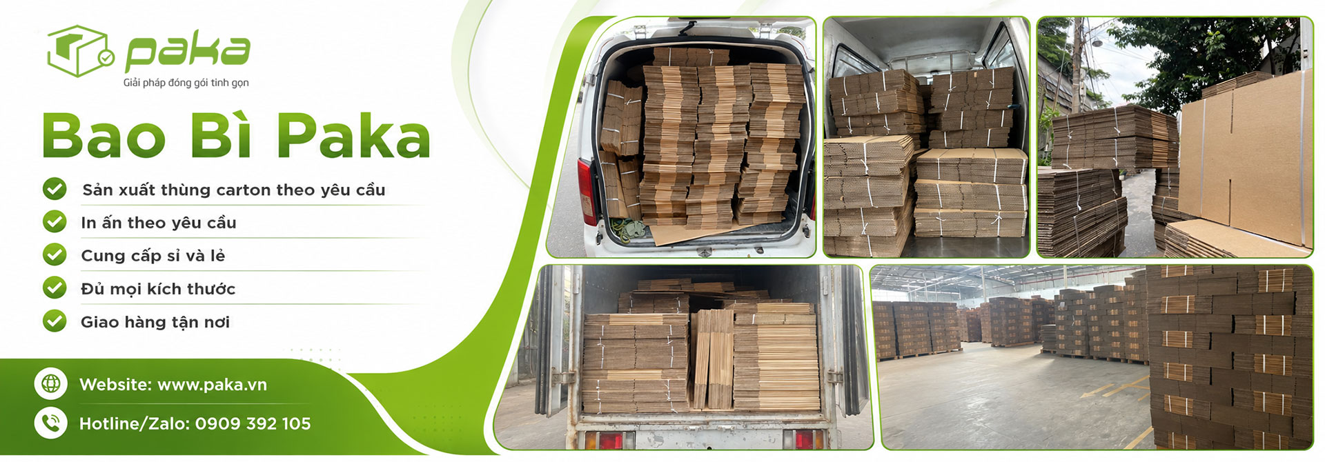 Bao bì paka sản xuất thùng carton theo yêu cầu