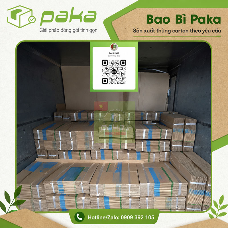 Bao bì paka sản xuất thùng carton theo yêu cầu