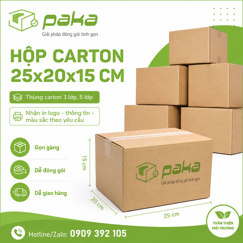 Hộp carton 25x20x15