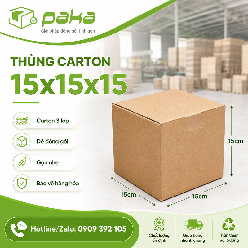 Thùng carton 15x15x15