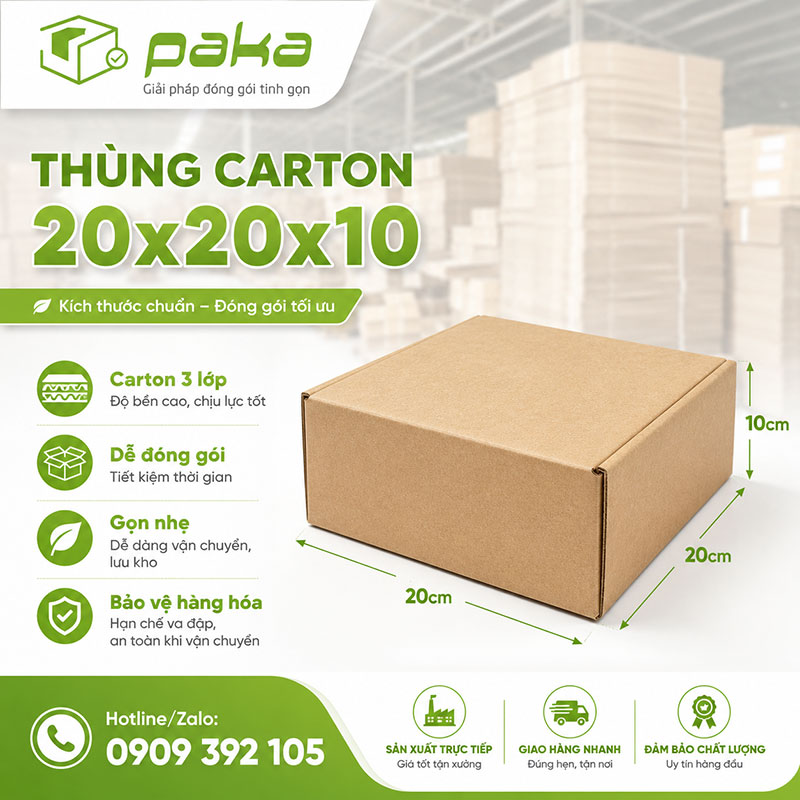 Thùng carton 20x20x10