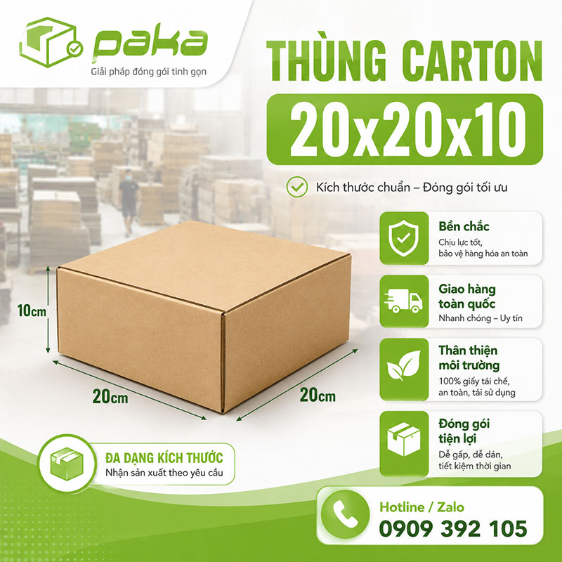 Thùng carton 20x20x10