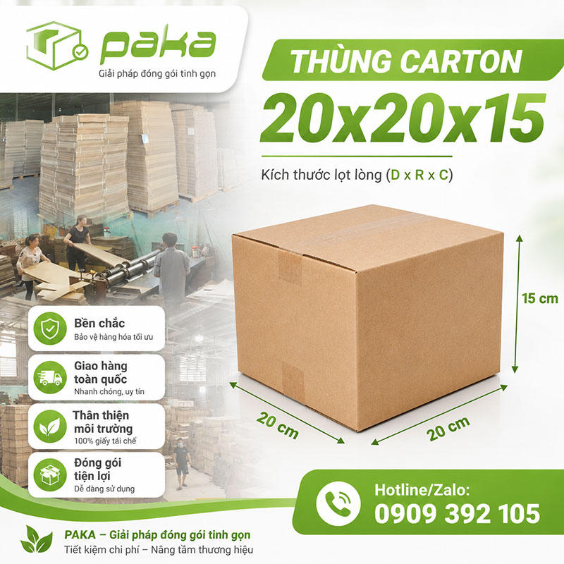 Thùng carton 20x20x15