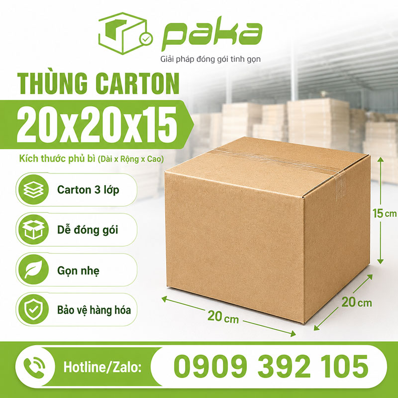 Thùng carton 20x20x15