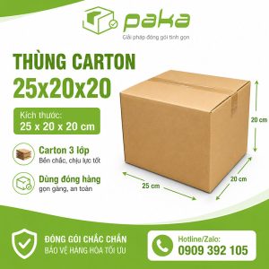 Thùng carton 25x20x20