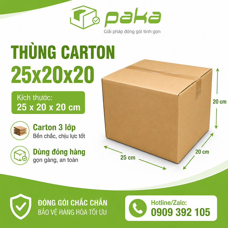 Thùng carton 25x20x20