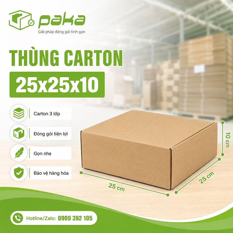 Thùng carton 25x25x10