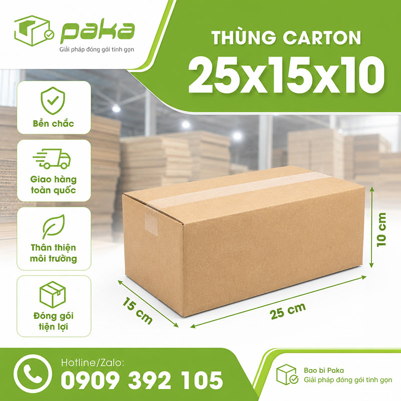 Thùng carton 25x15x10