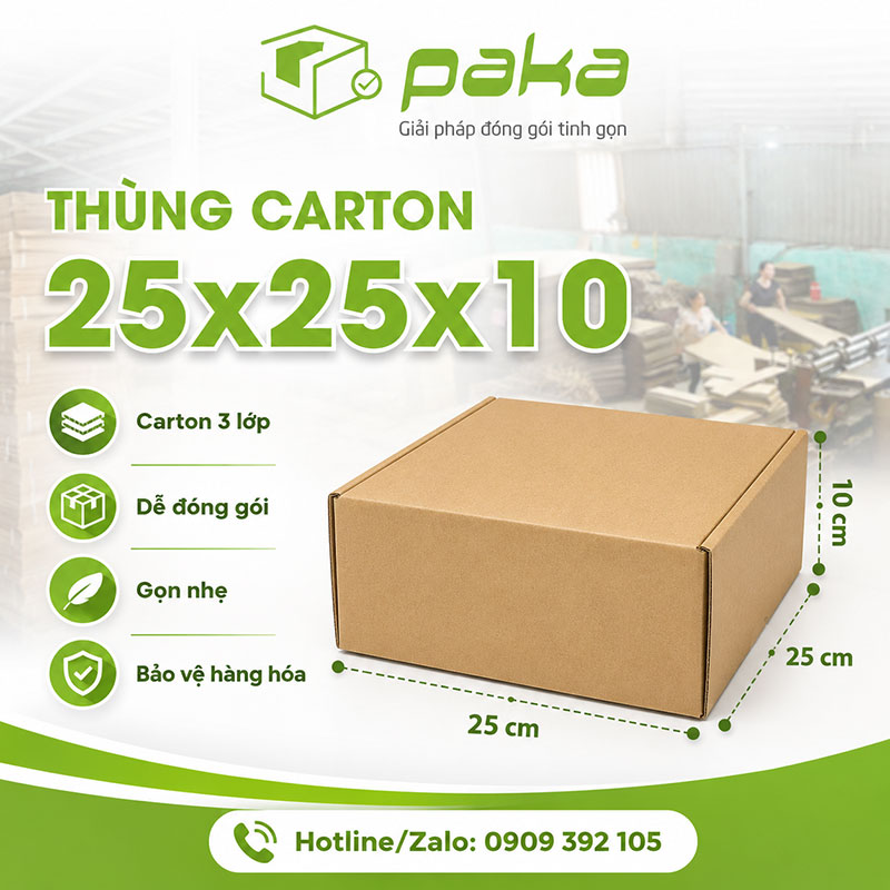 Thùng carton 25x25x10