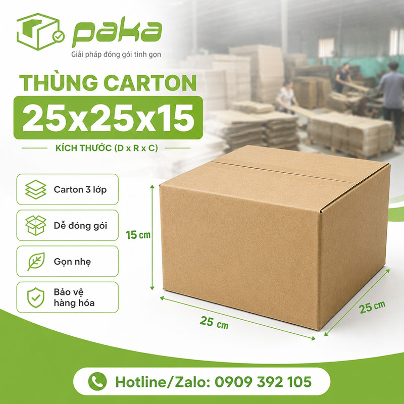 Thùng carton 25x25x15