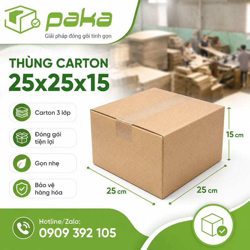 Thùng carton 25x25x15
