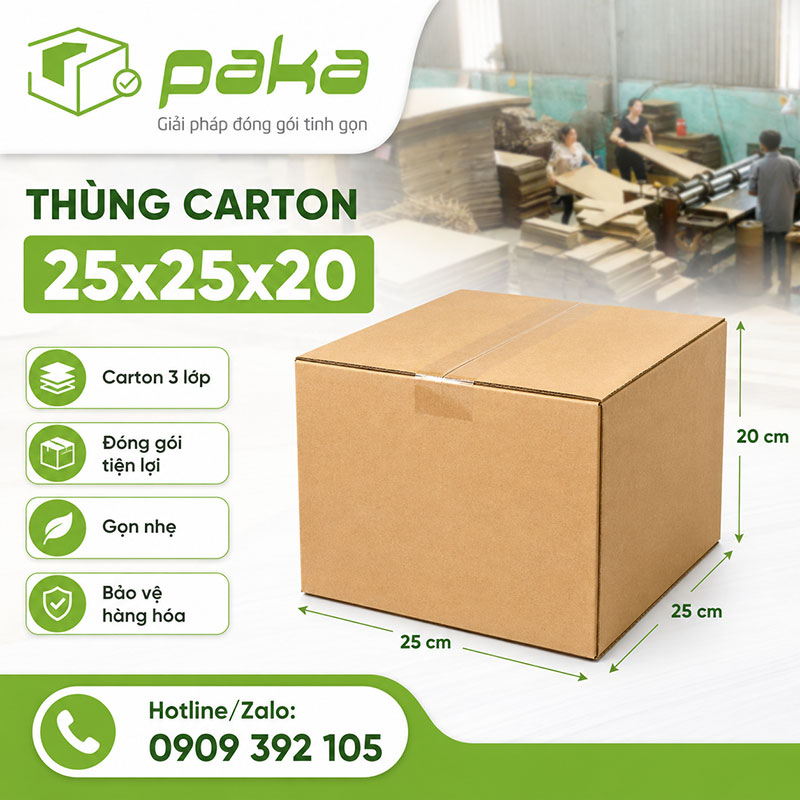 Thùng carton 25x25x20