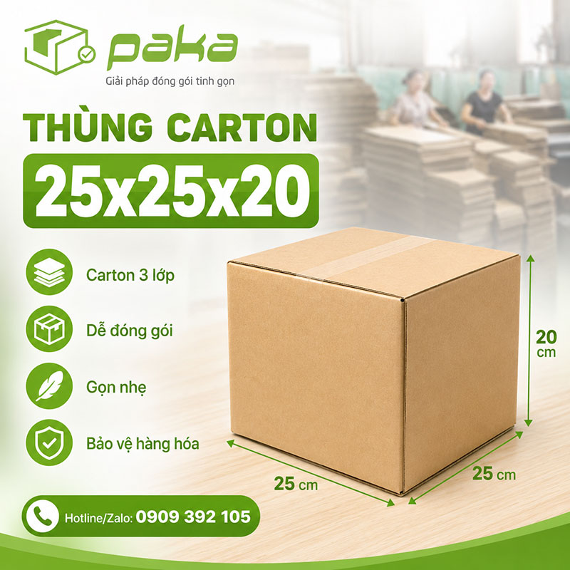 Thùng carton 25x25x20