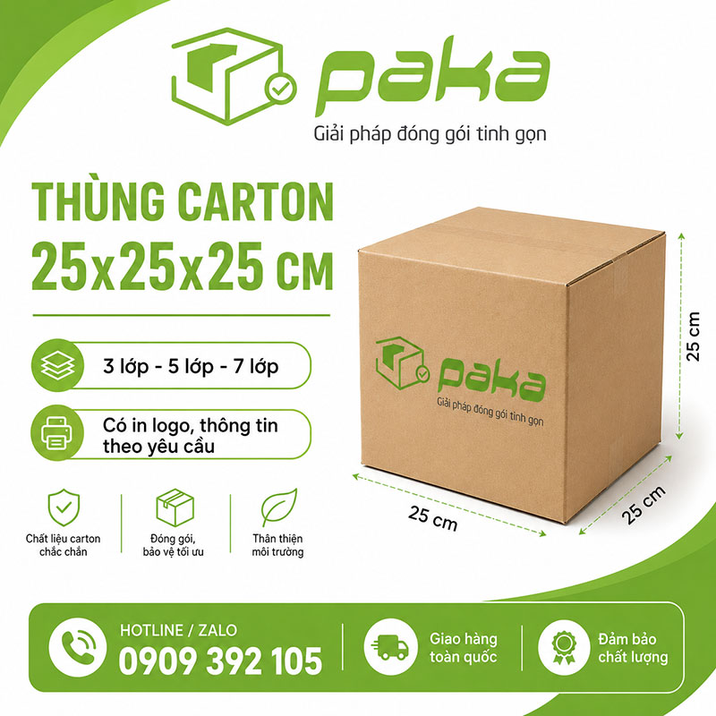 Thùng carton 25x25x25