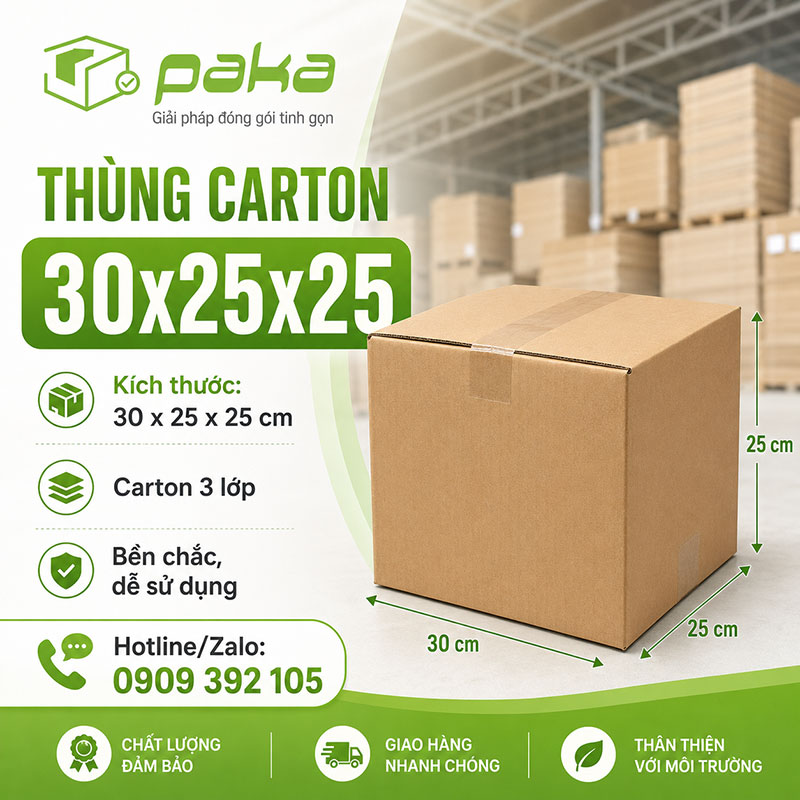 Thùng carton 30x25x25
