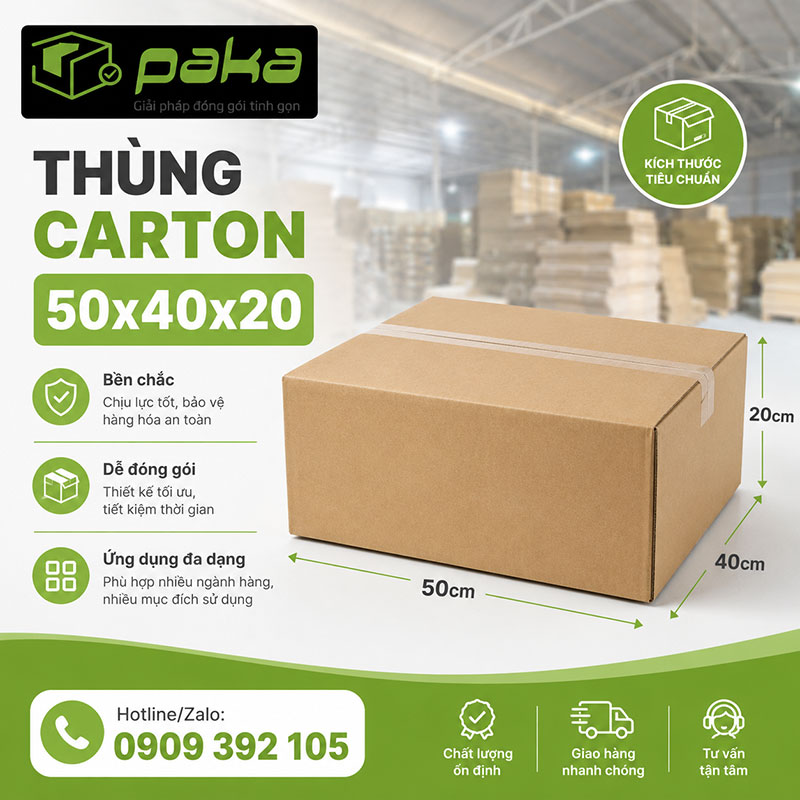 Thùng carton 50x40x20